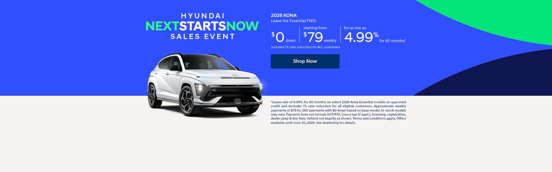 Hyundai Next Starts Now Sales Event | 2026 Kona