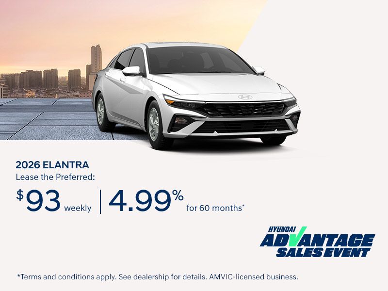 Hyundai Advantage Sales Event | 2026 Elantra Preferred