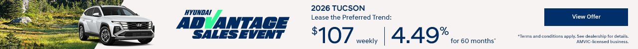 Hyundai Advantage Sales Event | 2026 Tucson Preferred Trend