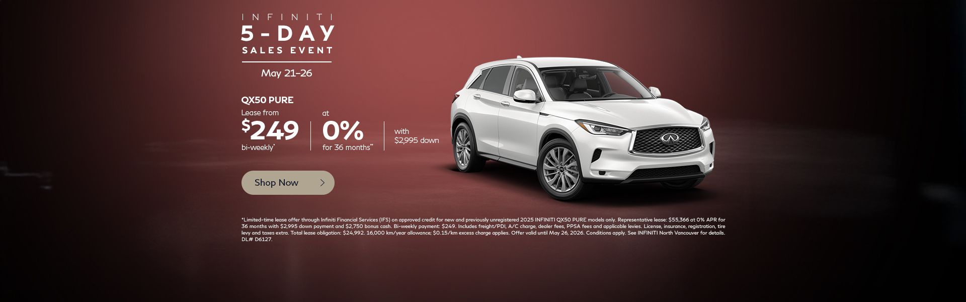 INFINITI 5-Day Sales Event | 2025 QX50 Pure