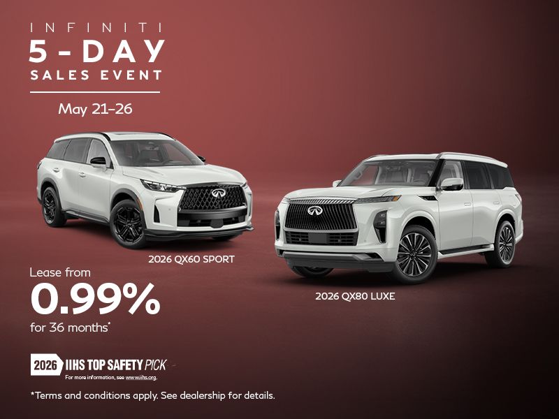 INFINITI 5-Day Sales Event | 2026 QX60 Sport & QX80 Luxe