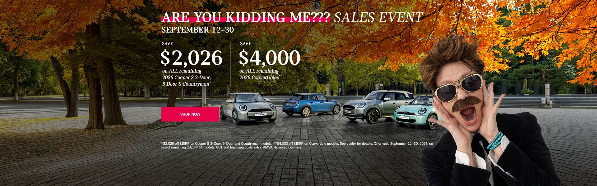 Are You Kidding Me?? Sales Event | September 12–30
