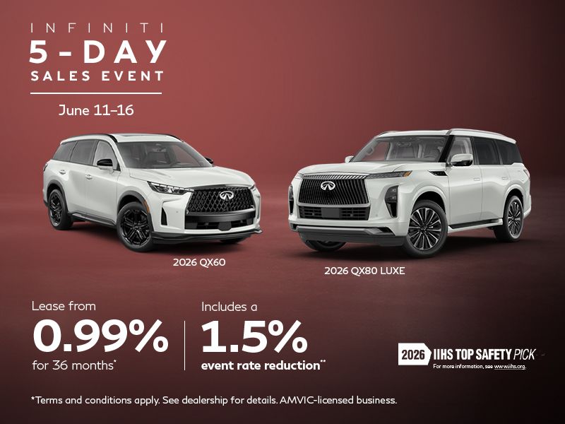 INFINITI 5-Day Sales Event | 2026 QX80 & QX60