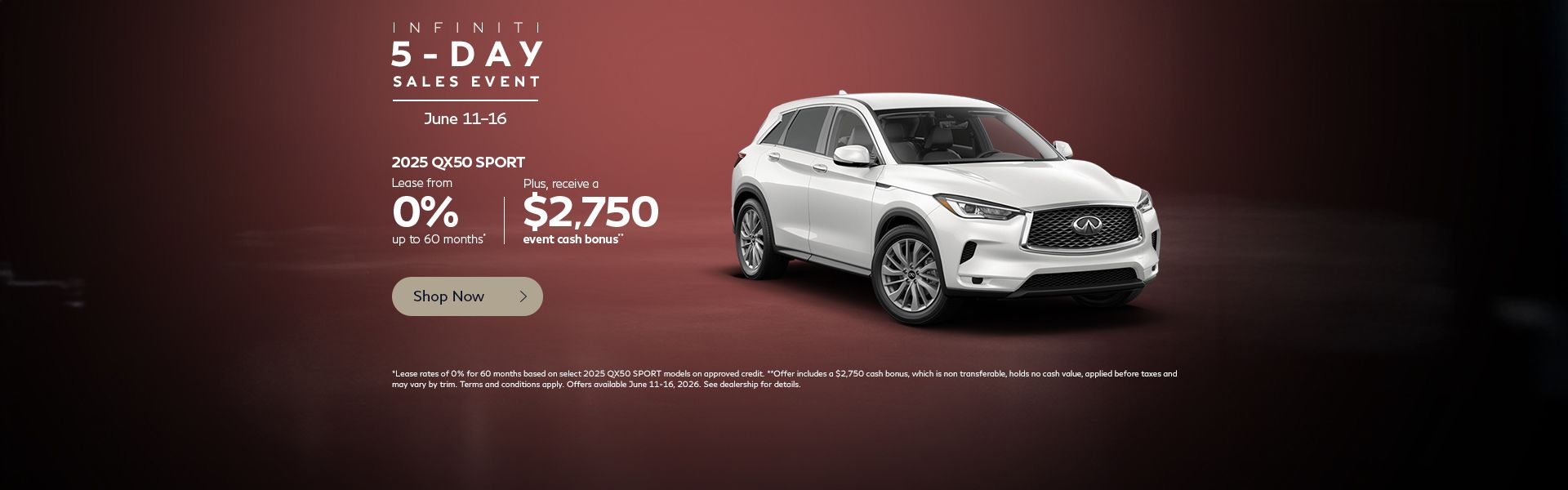 INFINITI 5-Day Sales Event | 2025 QX50 Sport