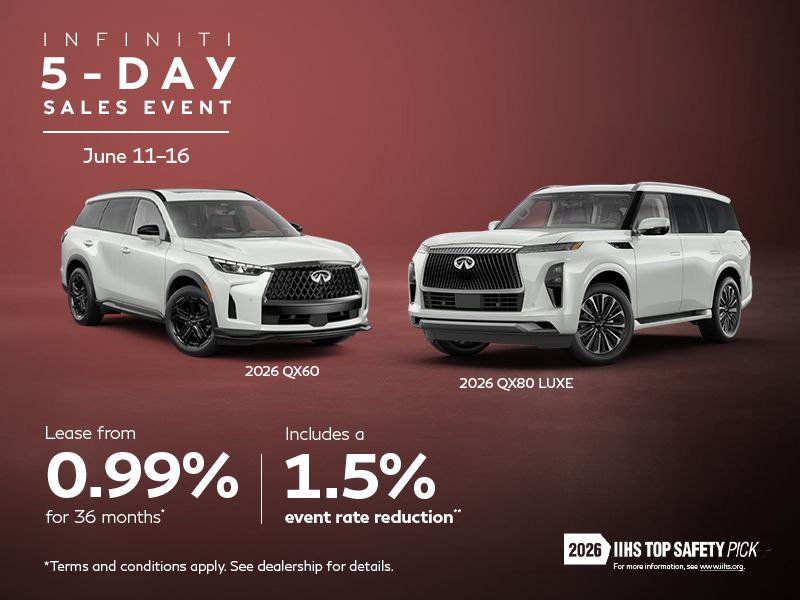 INFINITI 5-Day Sales Event | 2026 QX80 & QX60