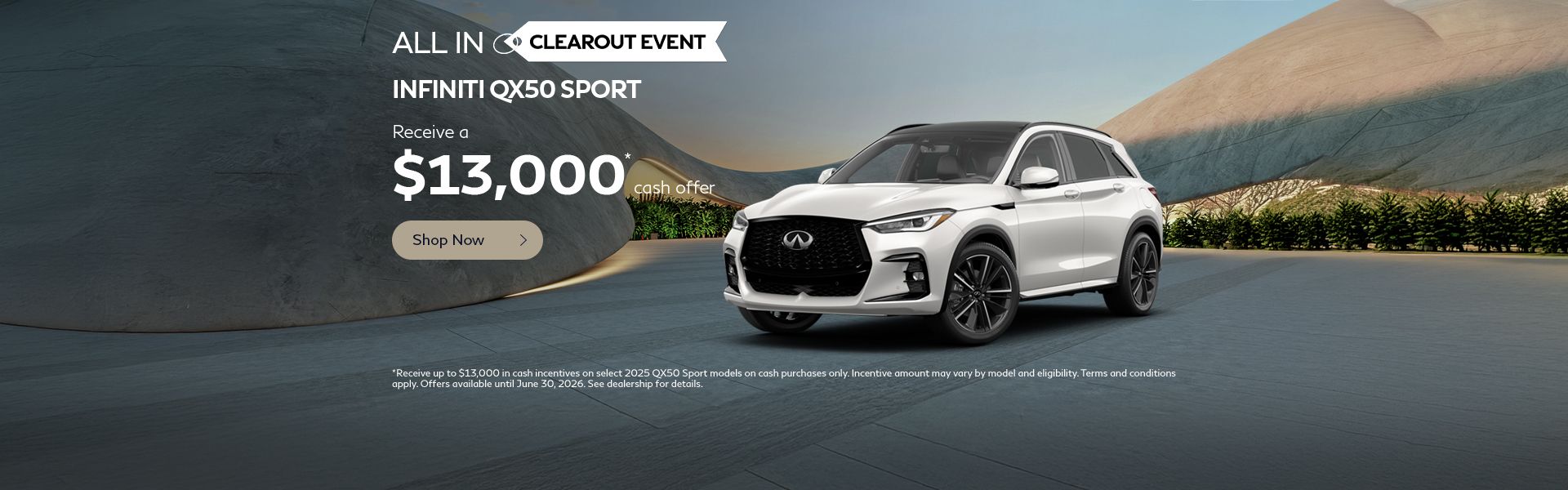 ALL-IN CLEAROUT EVENT | 2025 QX50