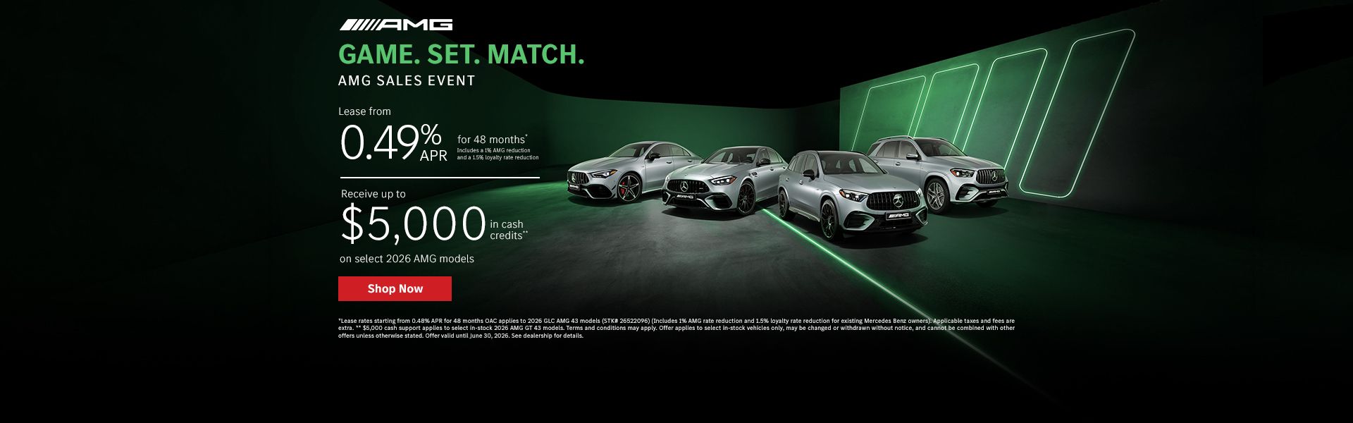 GAME. SET. MATCH. | AMG Sales Event