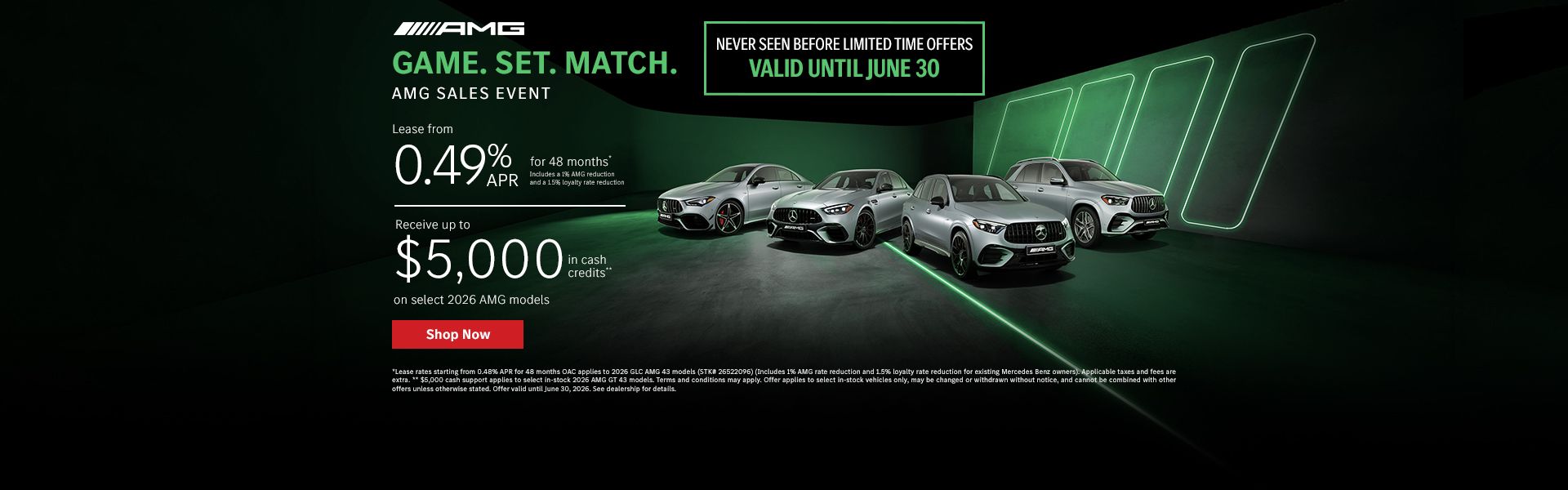GAME. SET. MATCH. | AMG Sales Event