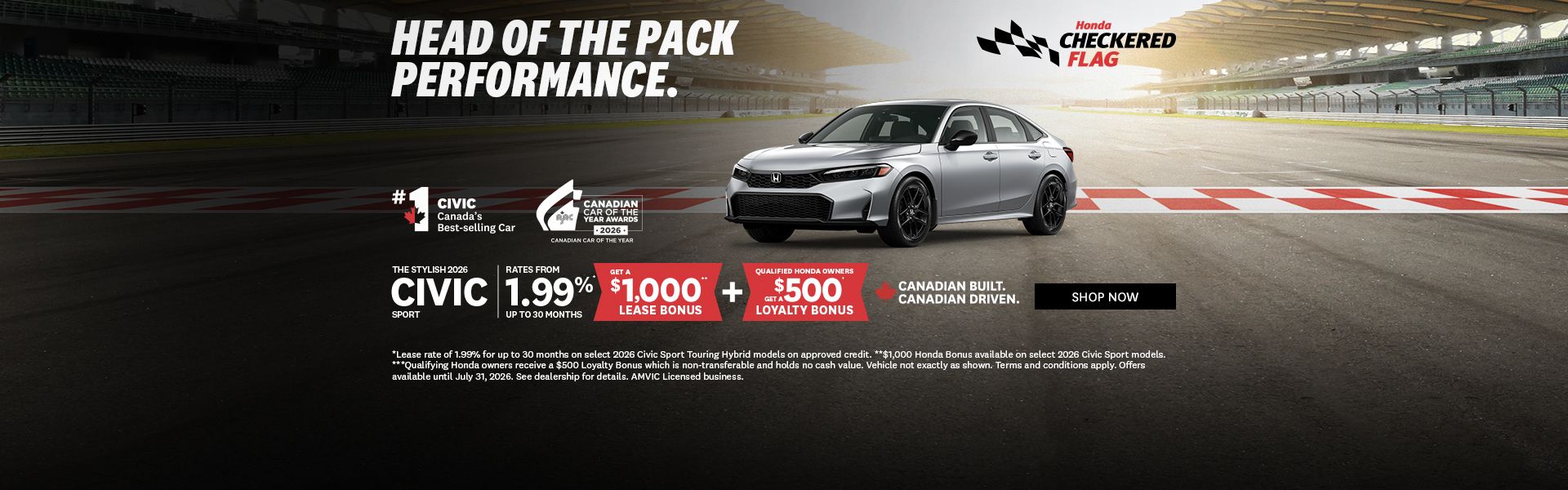 Honda Checkered Flag | 2026 Civic Sport