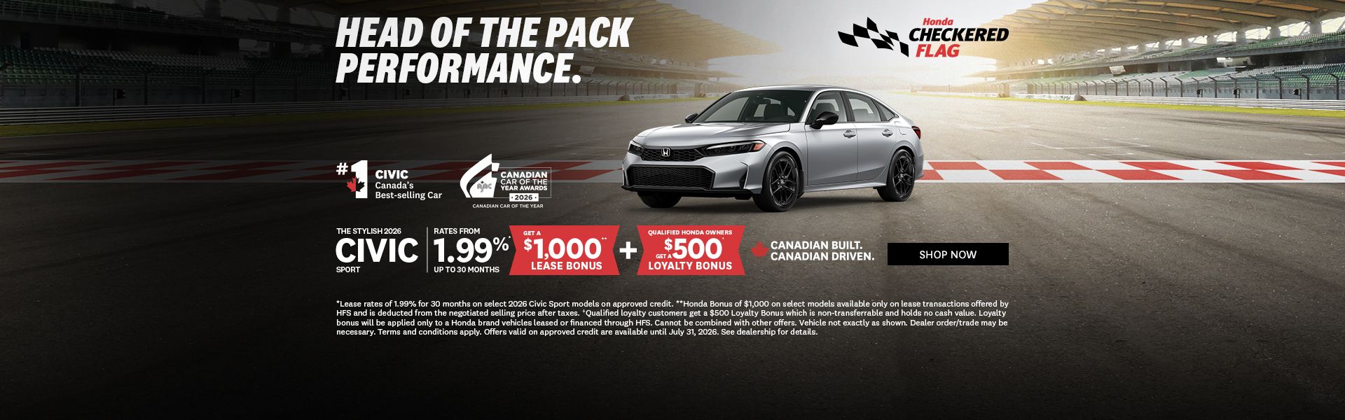 Honda Checkered Flag | 2026 Civic Sport