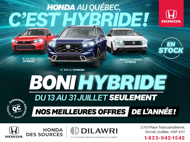 Honda au Québec, c'est Hybride!