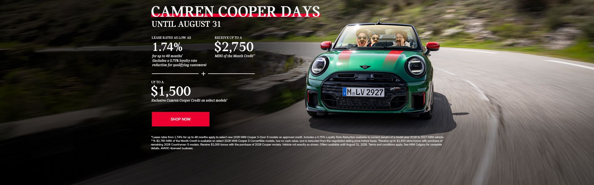 Camren Cooper Days | Extended till August 31