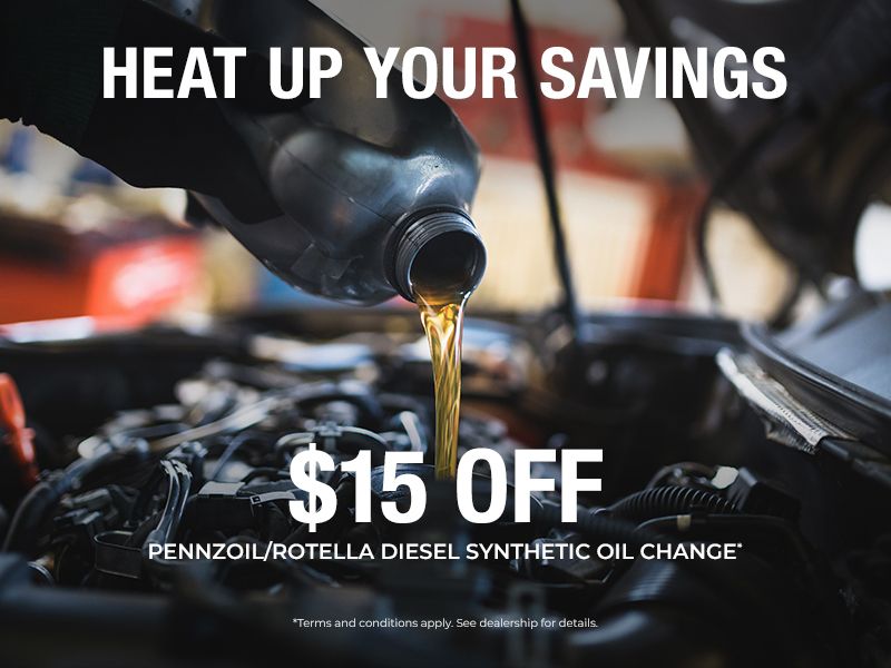 $15 Off Pennzoil/Rotella Diesel Synthetic Oil Change