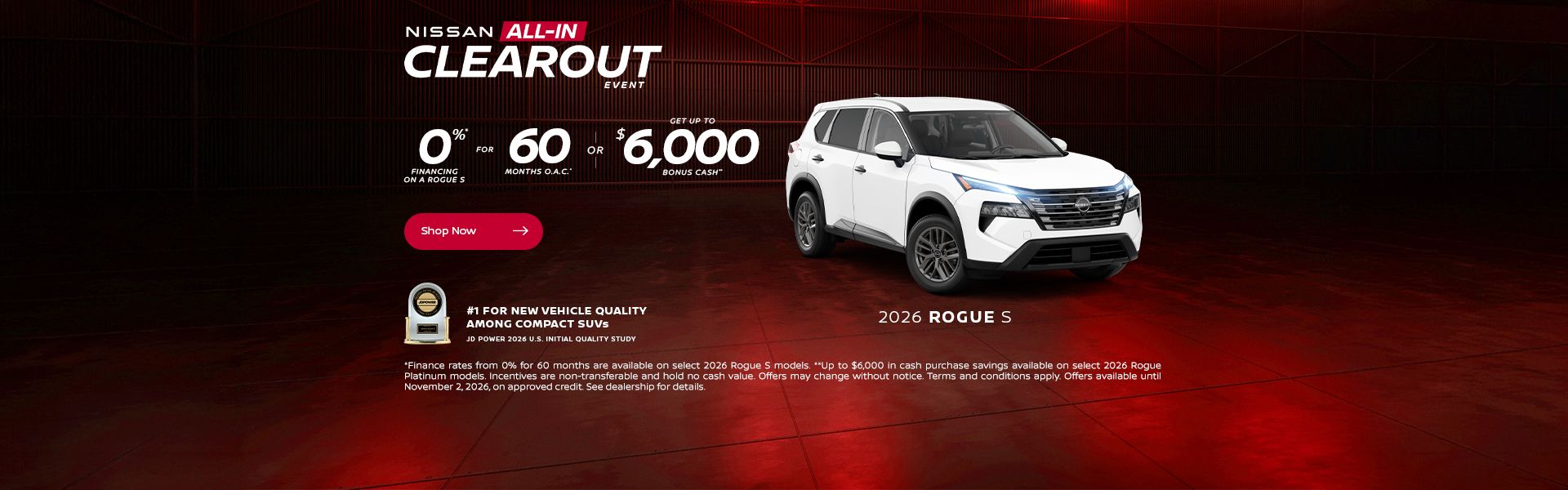 Nissan All-In Clearout Event | 2026 Rogue S