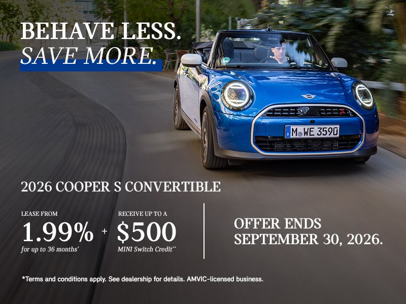 Behave Less. Save More. | 2026 MINI Cooper S Convertible