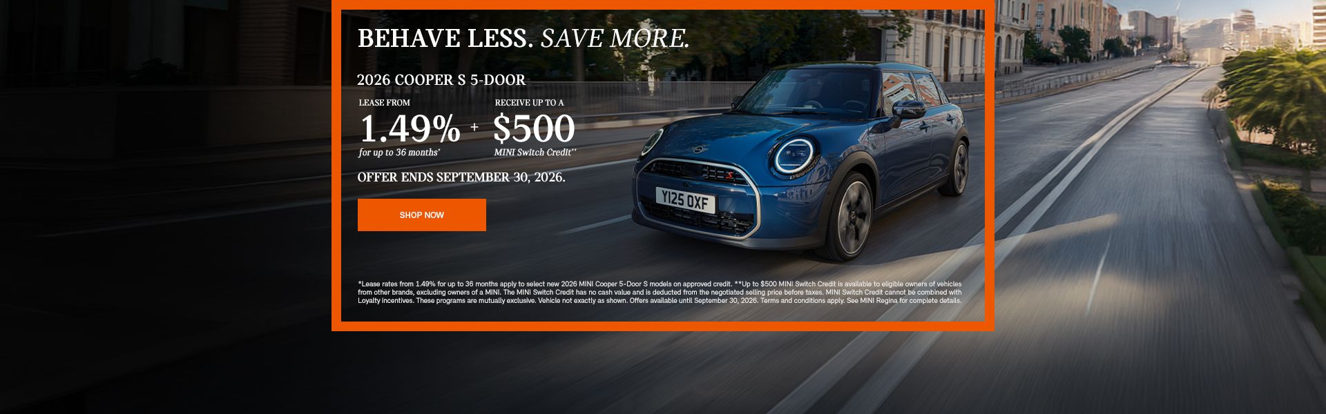 Behave Less. Save More. | 2026 MINI Cooper S 5-Door