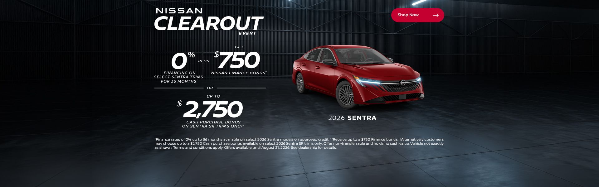 Nissan Clearout Event | 2026 Sentra