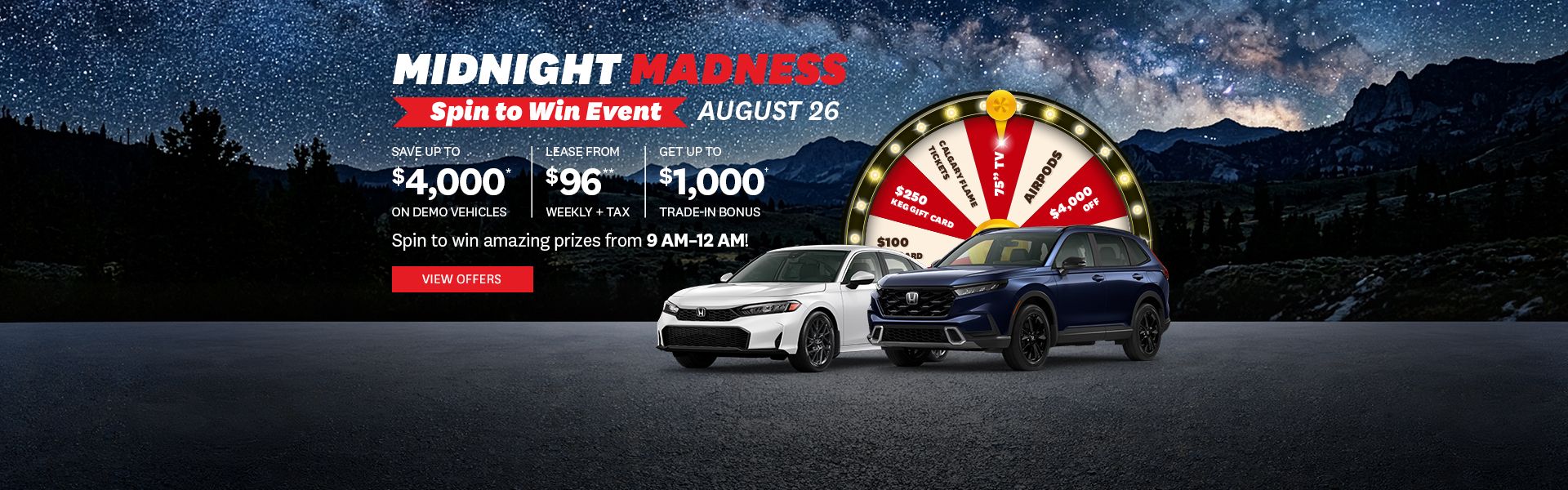Midnight Madness Spin to Win Event | August 26