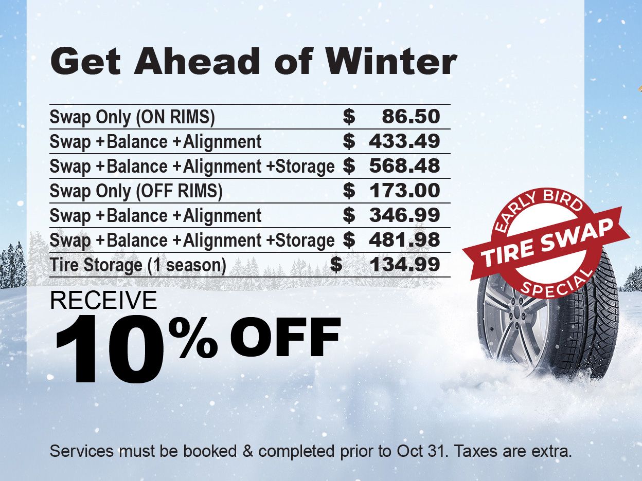 Early Bird Winter Tire Swap Special