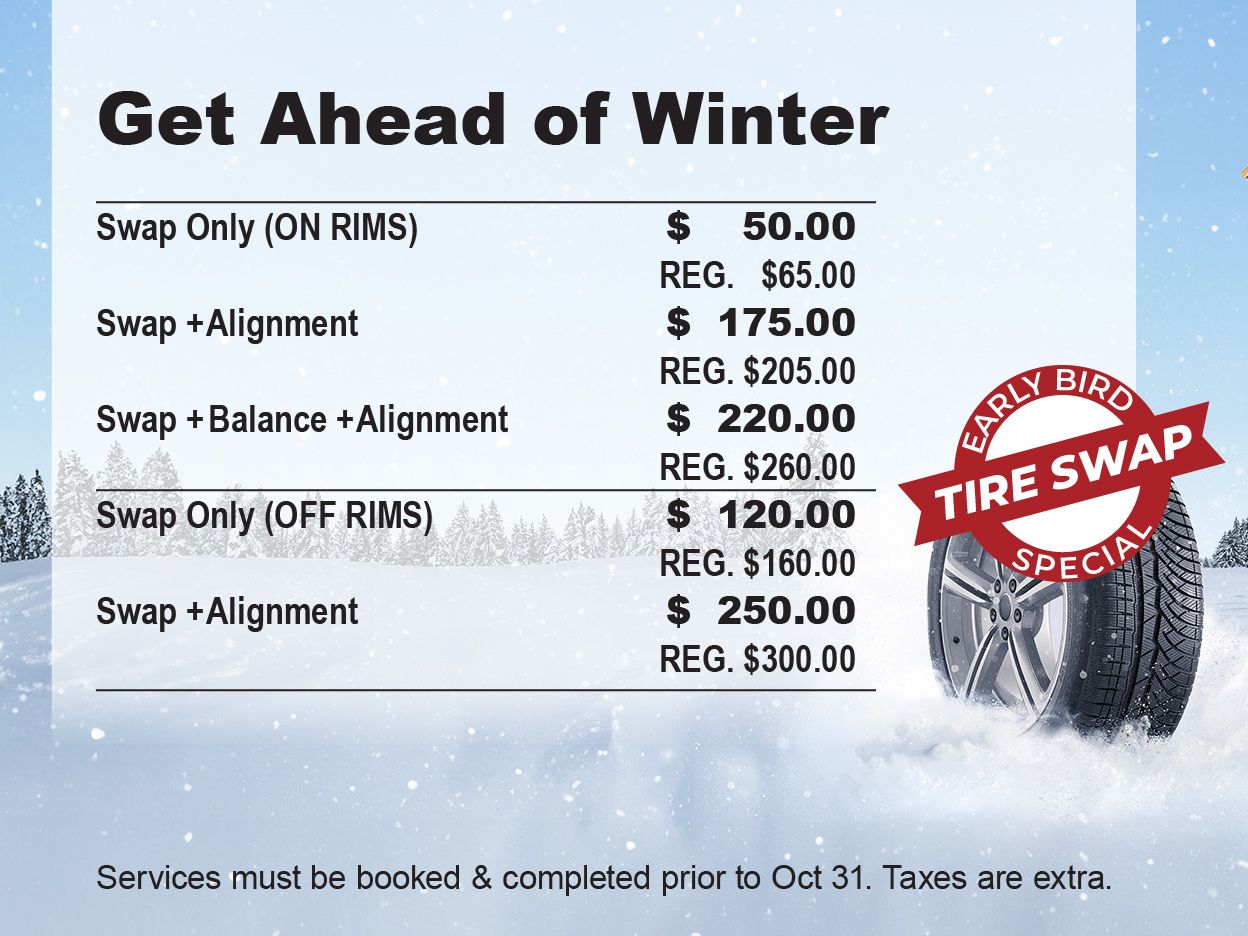 Early Bird Winter Tire Swap Special