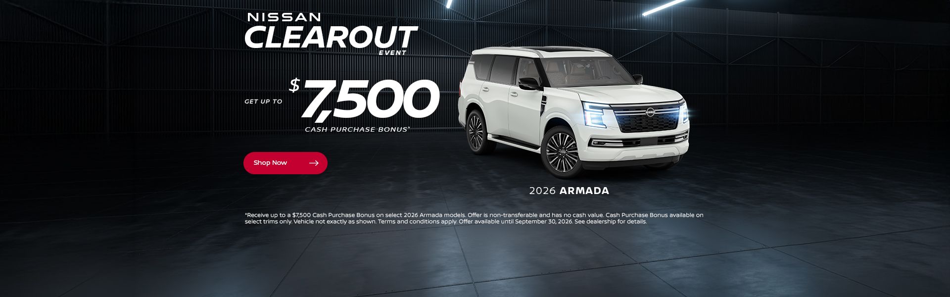 Nissan Clearout Event | 2026 Armada