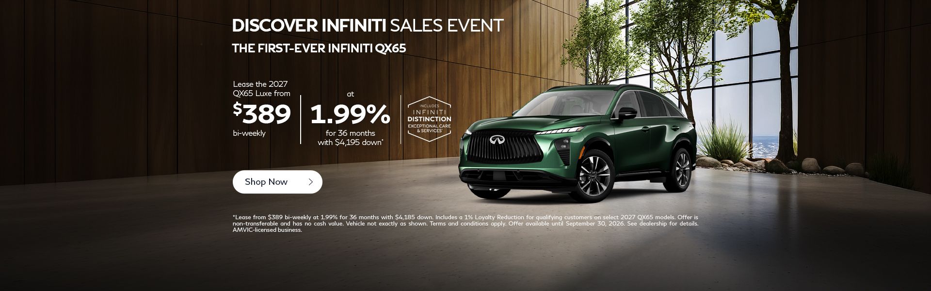 Discover INFINITI Sales Event | 2026 QX65