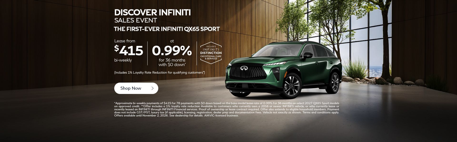 Discover INFINITI Sales Event | 2027 QX65 Sport