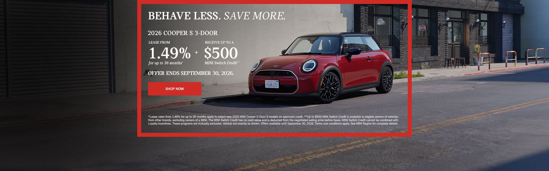 Behave Less. Save More. | 2026 MINI Cooper S 3-Door