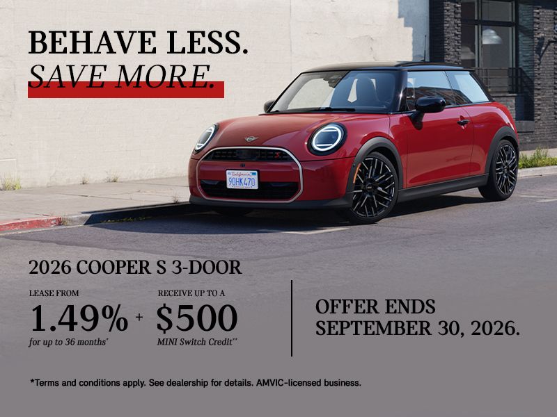 Behave Less. Save More. | 2026 Cooper S 3-Door