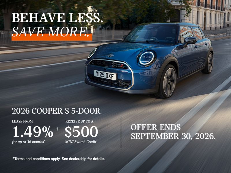 Behave Less. Save More. | 2026 Cooper S 5-Door