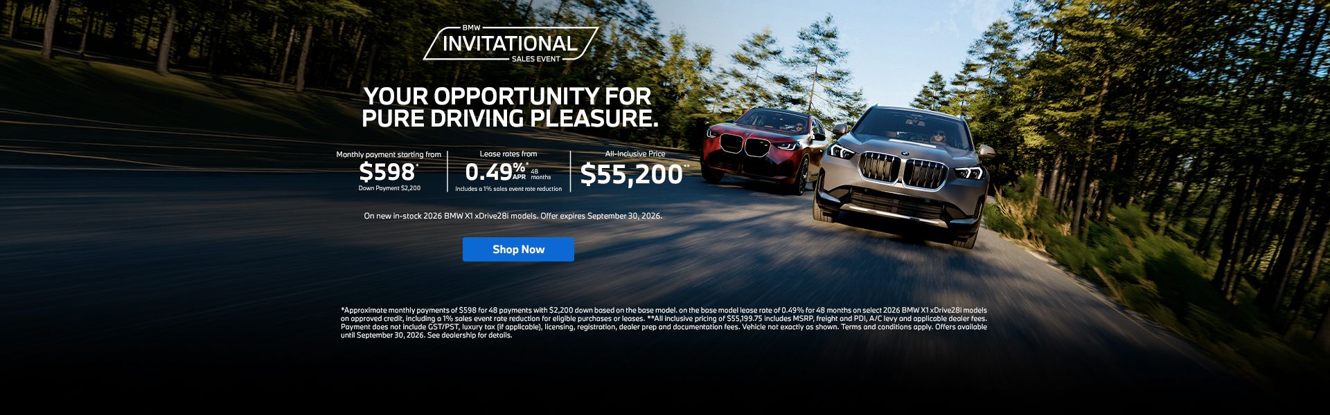 September Invitational Sales Event | X1