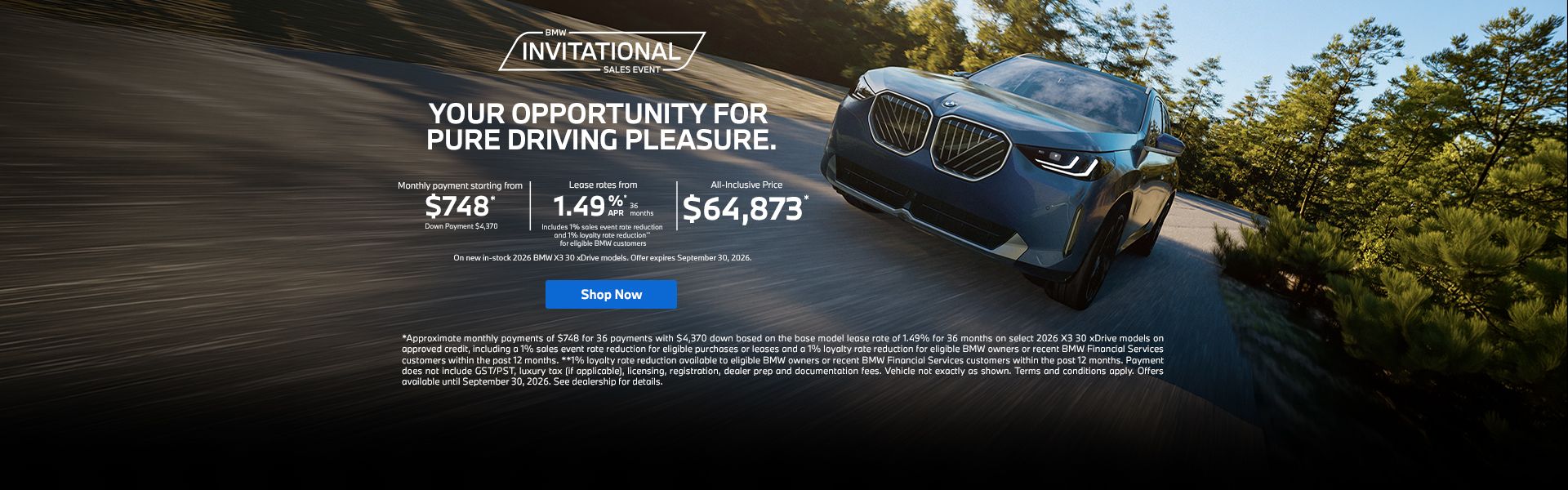 September Invitational Sales Event | X3