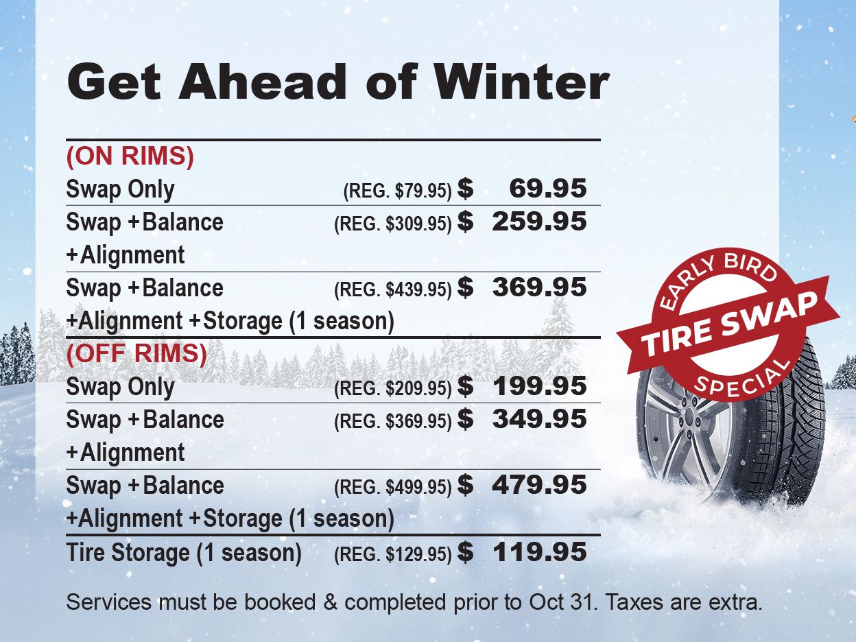 Early Bird Winter Tire Swap Special