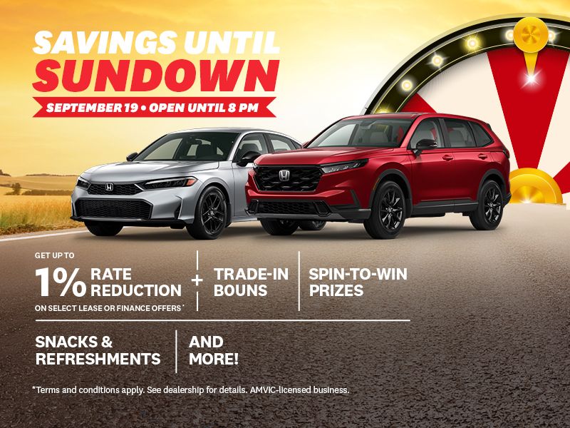 Savings Until Sundown | September 19 • Open Until 8 PM