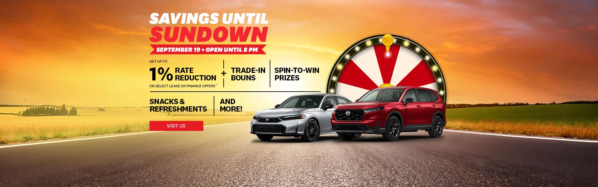 Savings Until Sundown | September 19 • Open Until 8 PM