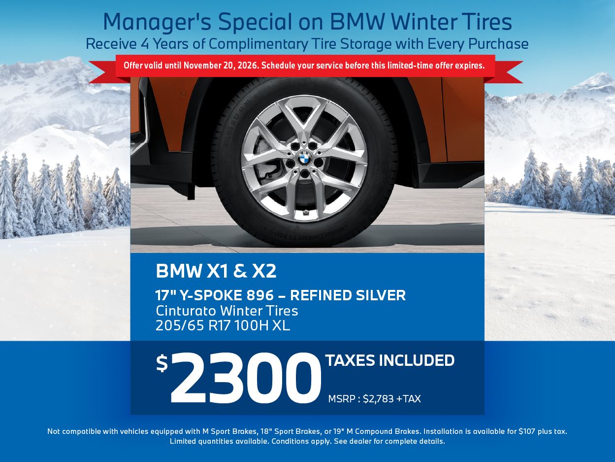 Manager's Special on BMW Winter Tires | BMW X1 & X2