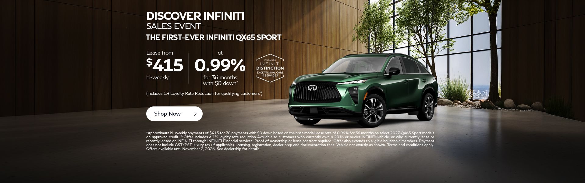 Discover INFINITI Sales Event | 2026 QX65 Sport
