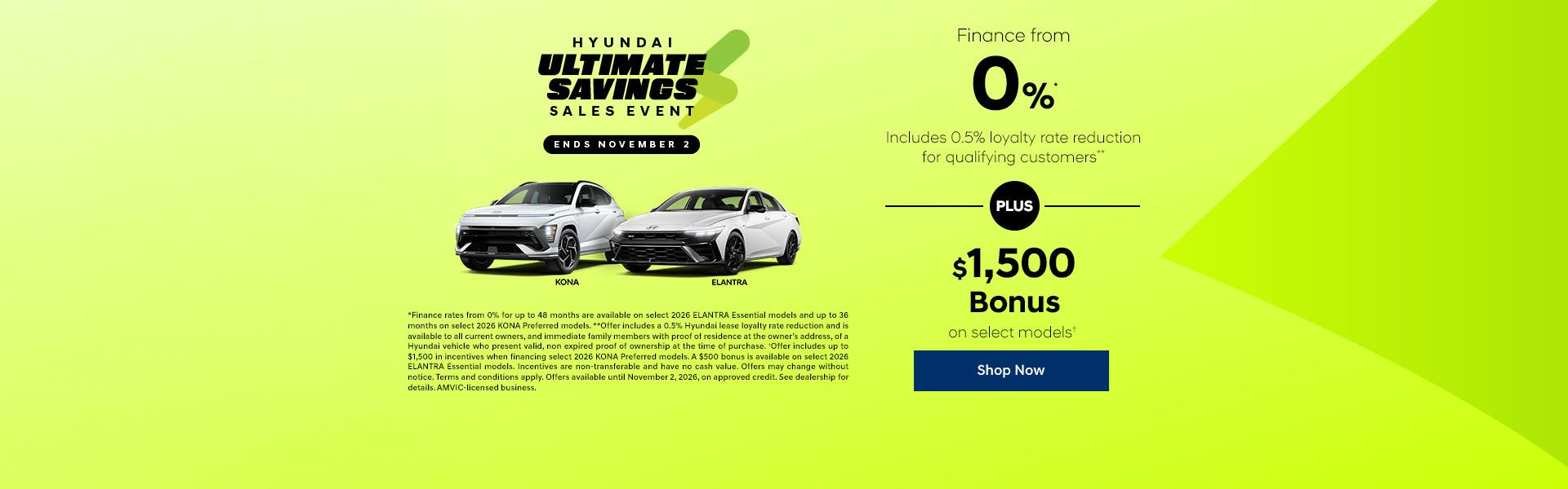 Hyundai Ultimate Savings Sales Event
