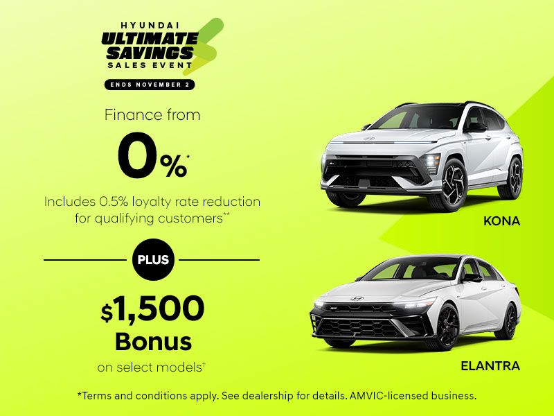 Hyundai Ultimate Savings Sales Event