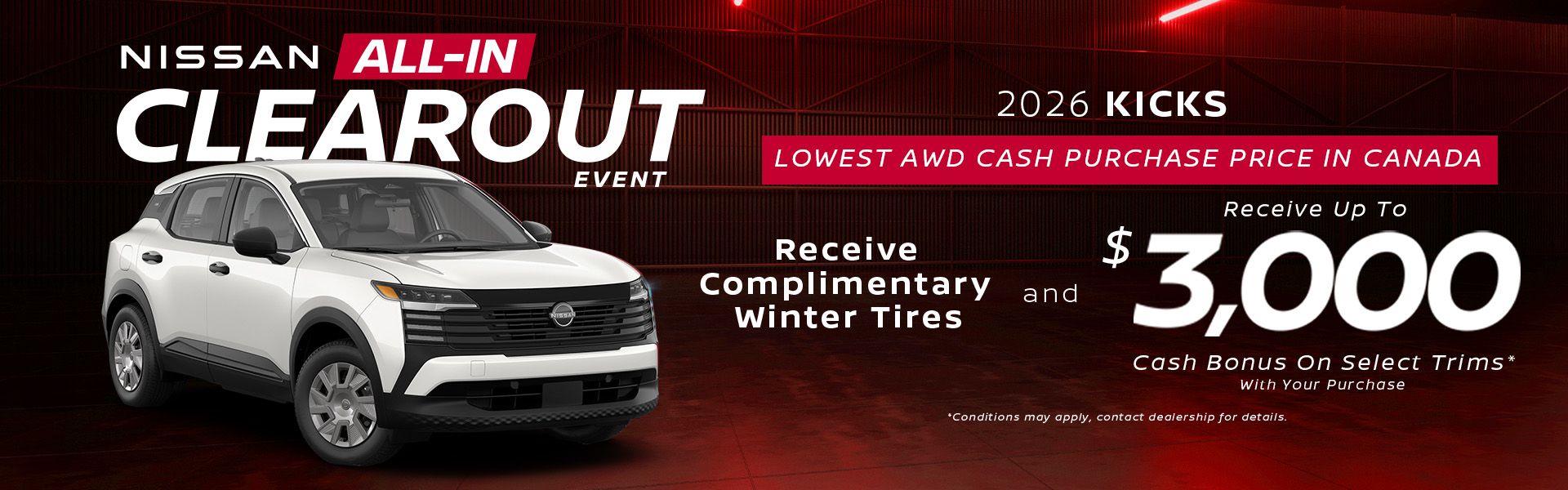 2026 Kicks - October CASH Offers