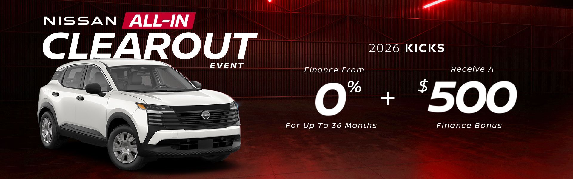 2026 Kicks - October FINANCE Offers