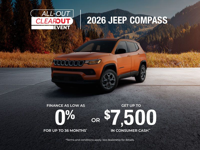 All-in Clearout Event | 2026 Jeep Compass