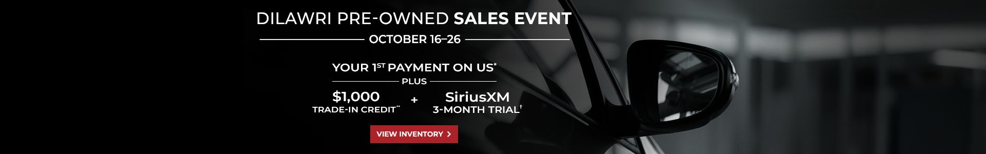 Dilawri Pre-Owned Sales Event Oct 26