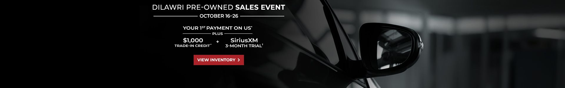 Dilawri Pre-Owned Sales Event Oct 26
