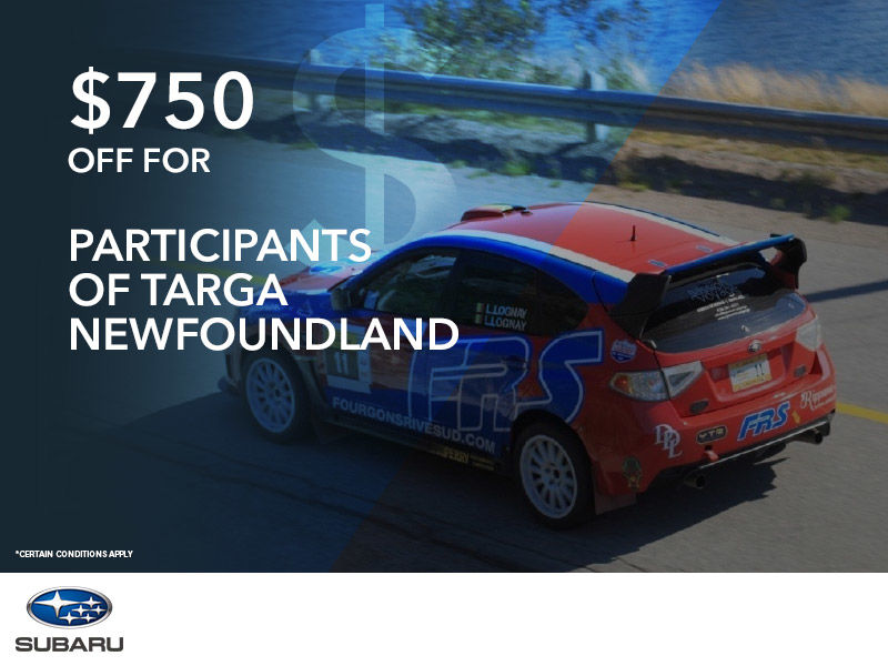 $750 off for Participants of Targa Newfoundland