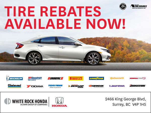 White Rock Honda Spring Tire Rebates Available Now 