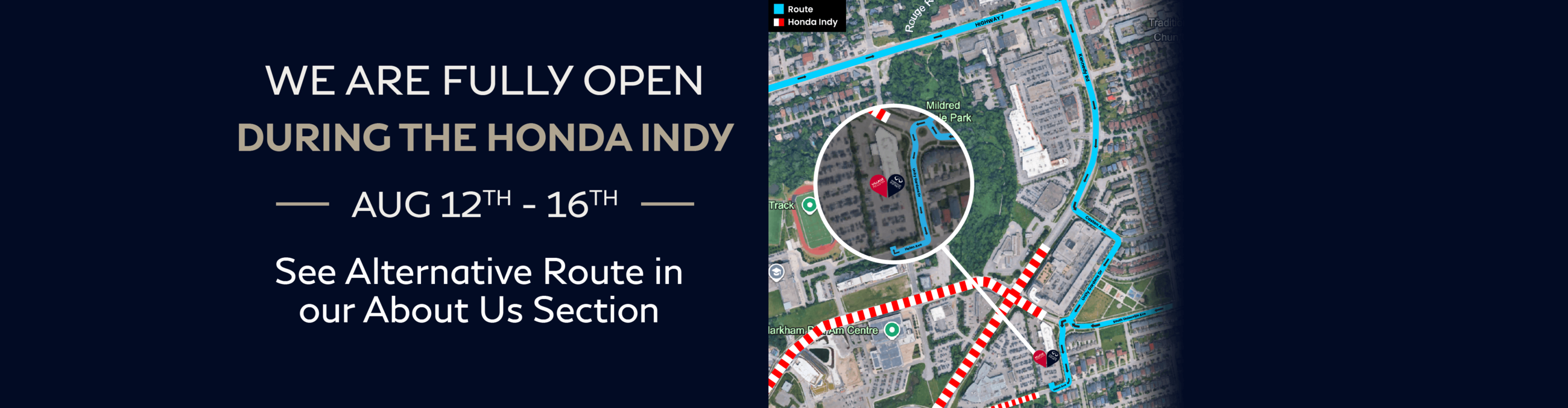 Honda Indy Alternate Route