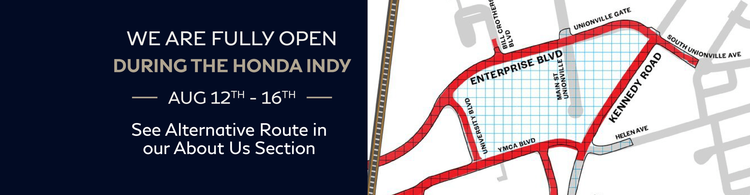 Honda Indy Alternate Route