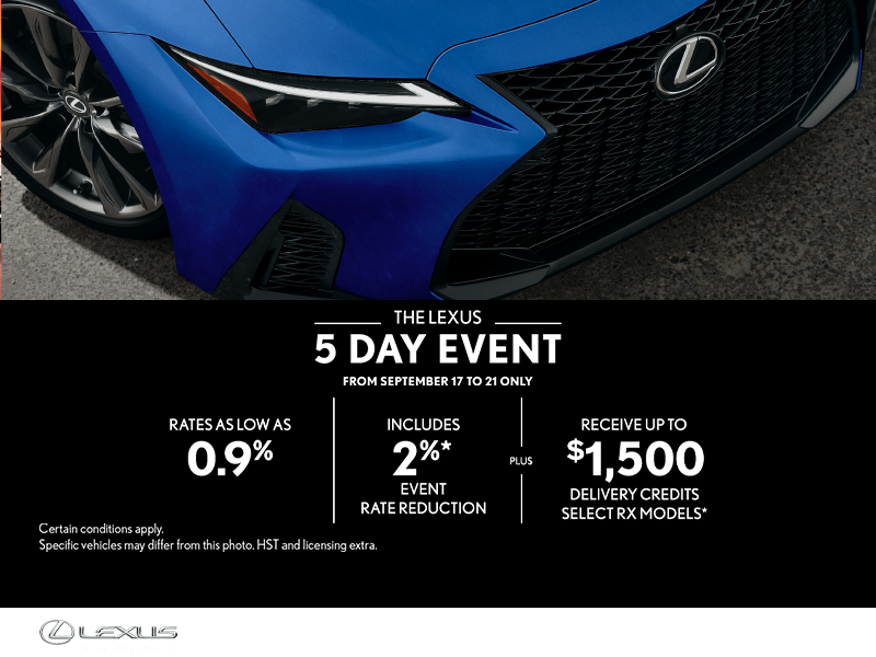 The Lexus 5Day Event Erin Park Lexus in Mississauga