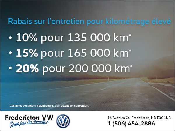 Rabais sur l'entretien